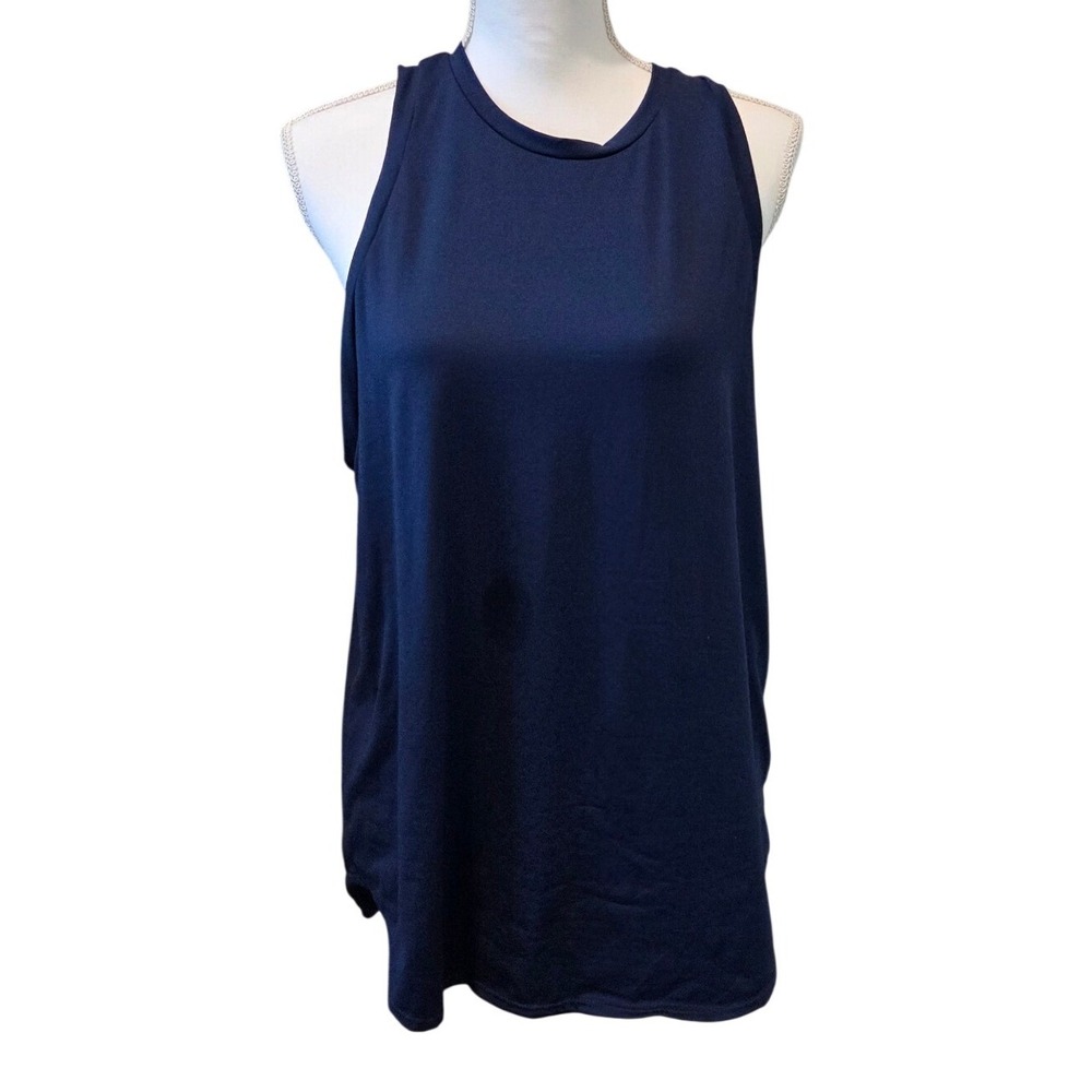 DYI Define Your Inspiration Navy Blue High Neck Muscle‎ Tank Top Large NEW